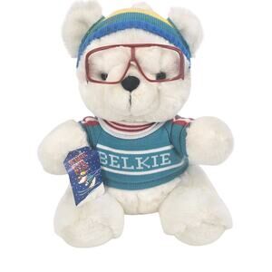 Vintage Ski Lift Belkie Bear Early 90s Christmas Sweater Goggles Toboggan